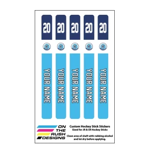 On The Rush Designs Hockey Stick Stickers